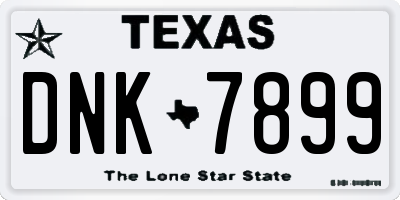 TX license plate DNK7899