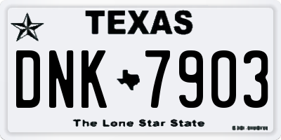 TX license plate DNK7903