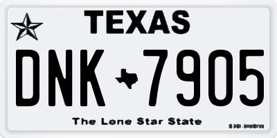 TX license plate DNK7905