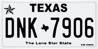 TX license plate DNK7906