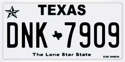 TX license plate DNK7909