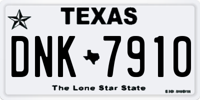 TX license plate DNK7910