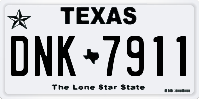 TX license plate DNK7911