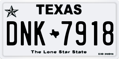 TX license plate DNK7918