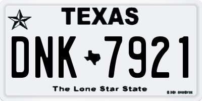 TX license plate DNK7921