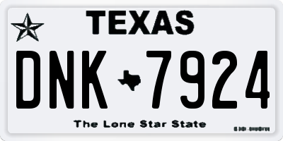 TX license plate DNK7924