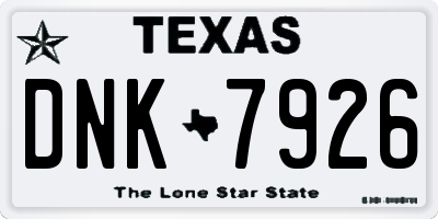 TX license plate DNK7926
