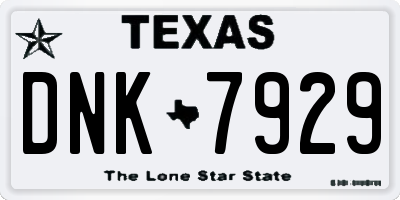 TX license plate DNK7929