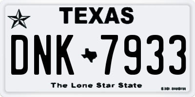 TX license plate DNK7933