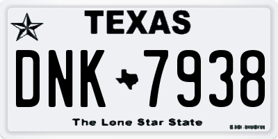 TX license plate DNK7938