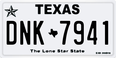 TX license plate DNK7941