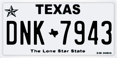 TX license plate DNK7943