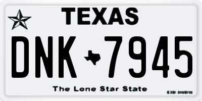 TX license plate DNK7945