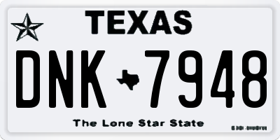 TX license plate DNK7948