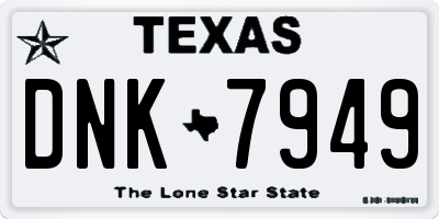TX license plate DNK7949