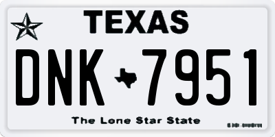 TX license plate DNK7951