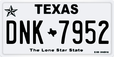 TX license plate DNK7952