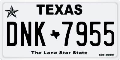 TX license plate DNK7955