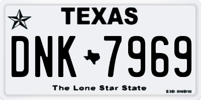 TX license plate DNK7969