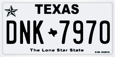 TX license plate DNK7970