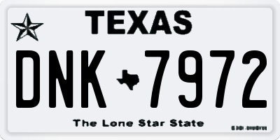 TX license plate DNK7972