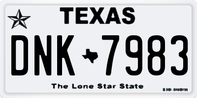 TX license plate DNK7983