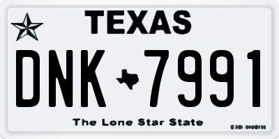 TX license plate DNK7991