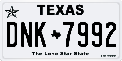 TX license plate DNK7992