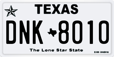 TX license plate DNK8010