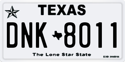 TX license plate DNK8011