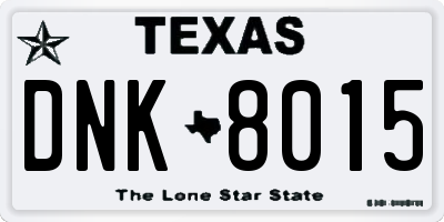 TX license plate DNK8015