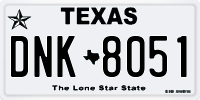 TX license plate DNK8051
