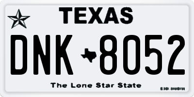 TX license plate DNK8052
