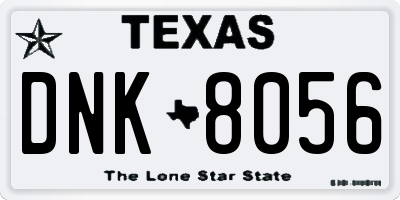 TX license plate DNK8056