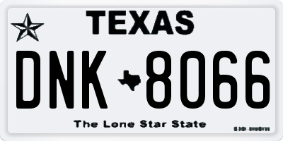 TX license plate DNK8066