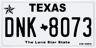 TX license plate DNK8073