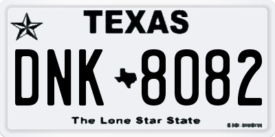 TX license plate DNK8082