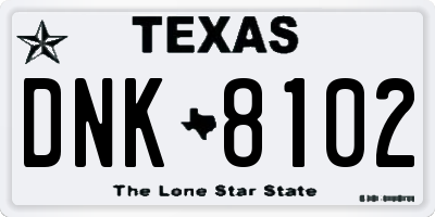 TX license plate DNK8102