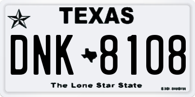 TX license plate DNK8108