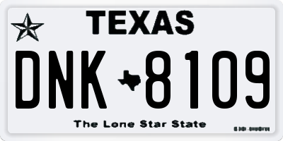 TX license plate DNK8109