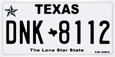 TX license plate DNK8112