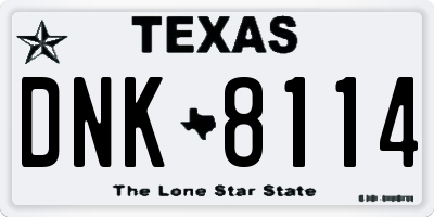 TX license plate DNK8114