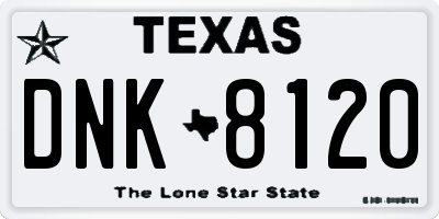 TX license plate DNK8120