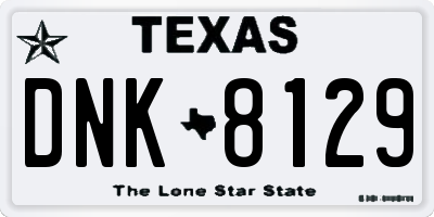 TX license plate DNK8129