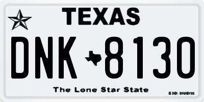 TX license plate DNK8130