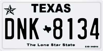 TX license plate DNK8134