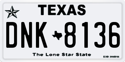 TX license plate DNK8136