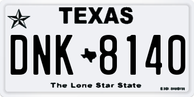 TX license plate DNK8140