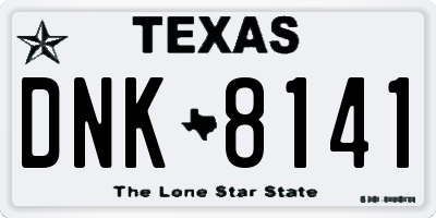 TX license plate DNK8141