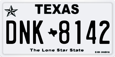 TX license plate DNK8142